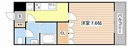 アニバーサリー 1Kの間取図画像