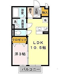 イーストノナミ八番館 1LDKの間取図画像