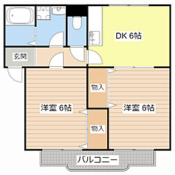 Crestsquare2 2DKの間取図画像