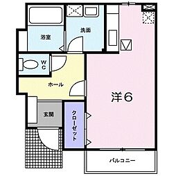 エクセランクール1 ワンルームの間取図画像