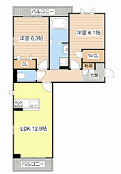DAINAKT 2LDKの間取図画像