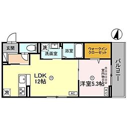 ボヌールメゾンｋａｓｕｇａ 3階1LDKの間取り