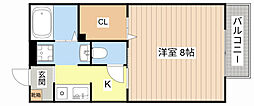 リヴェールＫ 1階1Kの間取り