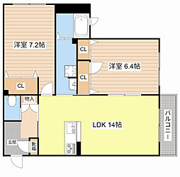 ジラソーレ 3階2LDKの間取り