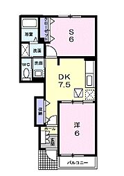 プロヴァンス・アン 1SDKの間取図画像