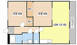 エクセル2 2LDKの間取図画像