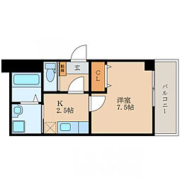 アパートメント178 1Kの間取図画像