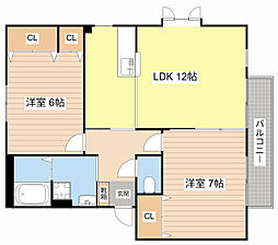 間取図画像 2LDK