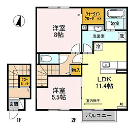 ソシアA 2LDKの間取図画像