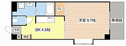 レキュリーブルー 1DKの間取図画像