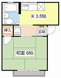 メゾン清香 1Kの間取図画像