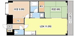 メゾンエイコー能登川2号館 2LDKの間取図画像