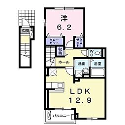 ヒールド・リヴ1 1LDKの間取図画像