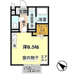 ATAGO ワンルームの間取図画像