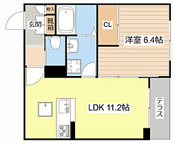 シャーメゾンsai 1LDKの間取図画像