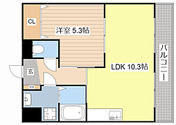 chouchou 1LDKの間取図画像