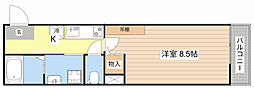 アークリード浜大津 1Kの間取図画像