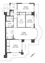 ハイネスヴェルデ大正館 3SLDKの間取図画像