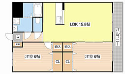 BRAIN MANSION Sun-Q 2階2LDKの間取り