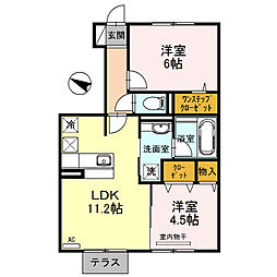 サンシャイン北斗 1階2LDKの間取り