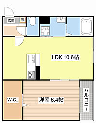 ハートフル　スターポ 3階1LDKの間取り