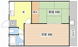 唐崎グリーンハイツ 103 1階2Kの間取り