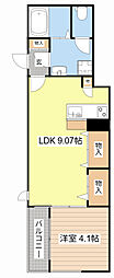 moani 1LDKの間取図画像