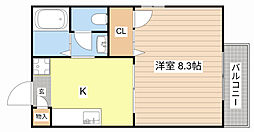 プリムローズ 1DKの間取図画像