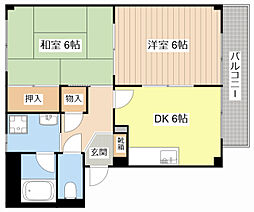 レジデンス宝積 2DKの間取図画像