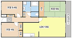 エスティ西大津 3LDKの間取図画像