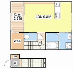 フォルモント米原 1LDKの間取図画像