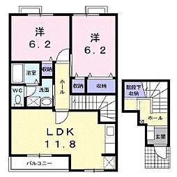 サニーコートA 2LDKの間取図画像