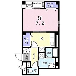 アルモニー琵琶湖 1Kの間取図画像