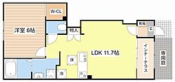 (仮)草津市川原2丁目アパート 1LDKの間取図画像