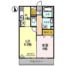 ハンズレジデンス泉 1LDKの間取図画像
