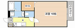 ウエストヴァレー3 1Kの間取図画像