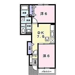 ブローテ 2DKの間取図画像