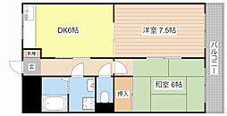 サンクレール1 2DKの間取図画像