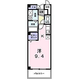 ヤングU・21 ワンルームの間取図画像