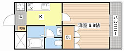 コンフォース長等 1Kの間取図画像