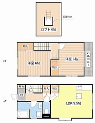 グランディール長浜 1階2LDKの間取り