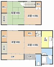 JR北陸本線 木ノ本駅 徒歩10分の賃貸一戸建て 1階4Kの間取り