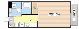 近江鉄道近江本線 愛知川駅 徒歩10分の賃貸アパート 1階1Kの間取り