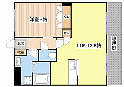 JR北陸本線 長浜駅 徒歩30分の賃貸アパート 1階1LDKの間取り