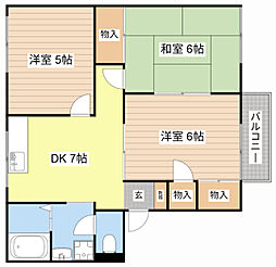 JR東海道・山陽本線 彦根駅 3.4kmの賃貸アパート 2階3DKの間取り