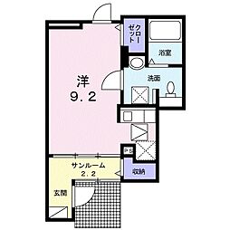 JR東海道・山陽本線 南彦根駅 4.5kmの賃貸アパート 1階ワンルームの間取り