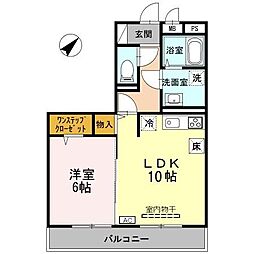 JR東海道・山陽本線 南草津駅 徒歩18分の賃貸アパート 1階1LDKの間取り