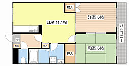 JR東海道・山陽本線 南彦根駅 徒歩23分の賃貸アパート 1階2LDKの間取り