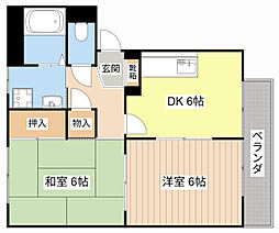 JR草津線 三雲駅 徒歩15分の賃貸テラスハウス 1階2DKの間取り
