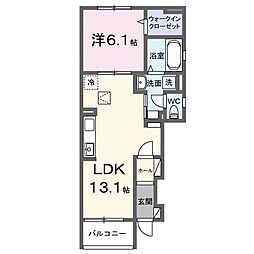 近江鉄道近江本線 八日市駅 徒歩26分の賃貸アパート 1階1LDKの間取り